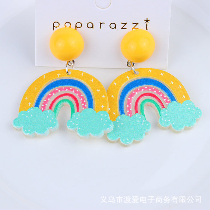 Jewelry WholesaleWholesale cartoon rainbow flower forest temperament acrylic earrings JDC-ES-DUAI003 Earrings 渡爱 %variant_option1% %variant_option2% %variant_option3%  Factory Price JoyasDeChina Joyas De China