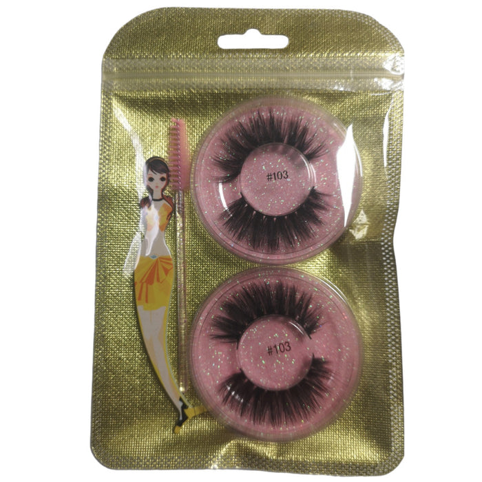 Wholesale 3d False Eyelashes Natural Thickness 2 Pairs Combination Makeup Tools JDC-EY-LanJL012