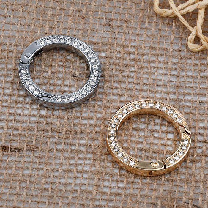 Wholesale Keychain Metal Creative Diamond Spring Ring MOQ≥2 JDC-KC-XSYZ001