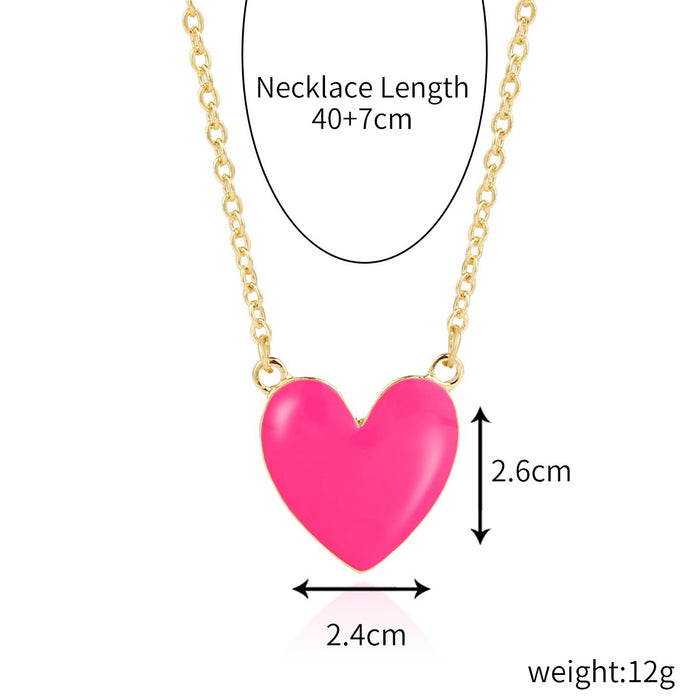 Jewelry WholesaleWholesale Premium Drop Oil Alloy Love Pendant Necklace JDC-NE-GSJY008 Necklaces 嘉溢 %variant_option1% %variant_option2% %variant_option3%  Factory Price JoyasDeChina Joyas De China