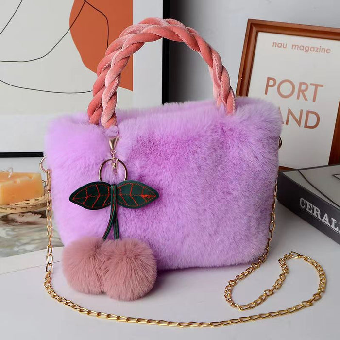 Wholesale Shoulder Bag Plush Bucket Bag Chain Diagonal MOQ ≥3 JDC-SD-Qiaoq001