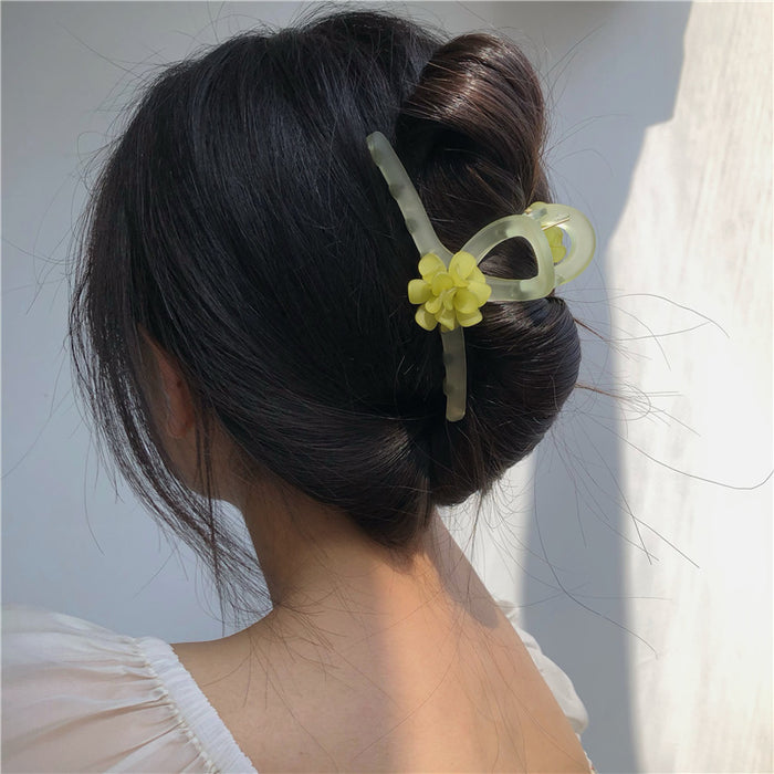 Wholesale acrylic flower garden orchid hair clip MOQ≥2 JDC-HC-Chengfei005