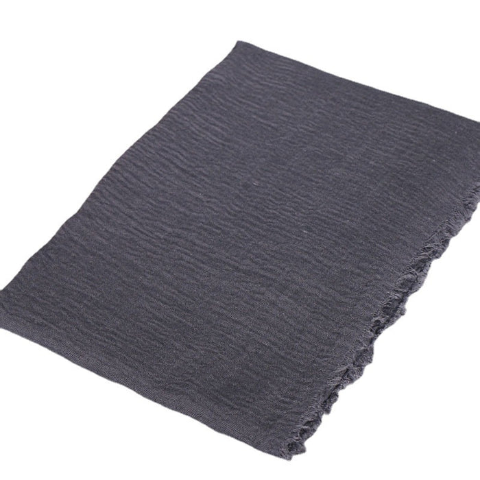 Wholesale Cotton Linen Fringed Frilled Monochrome Cotton Scarf JDC-SF-WenJ003