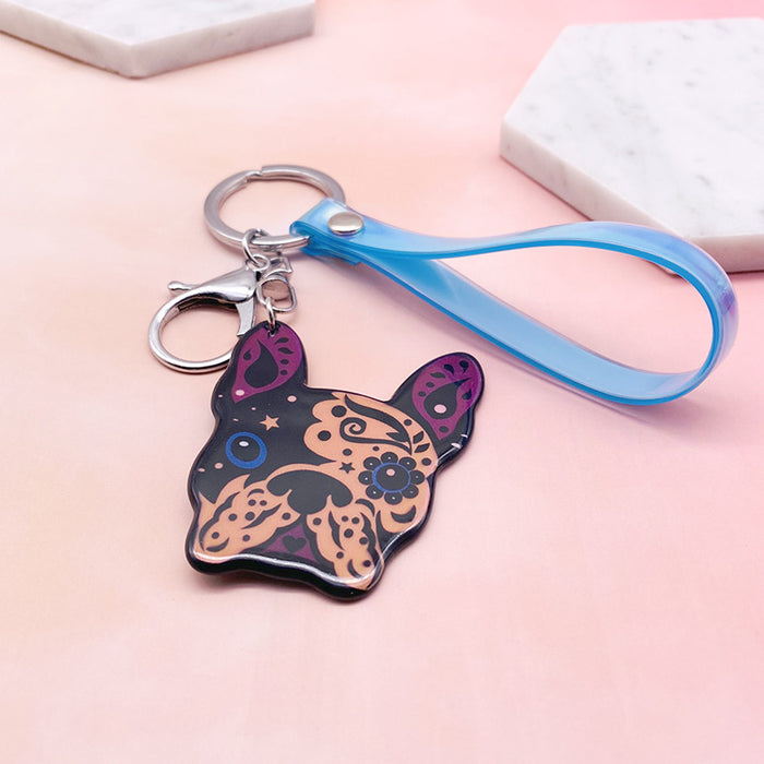 Wholesale Acrylic Dog Keychain MOQ≥3 JDC-KC-LYan003