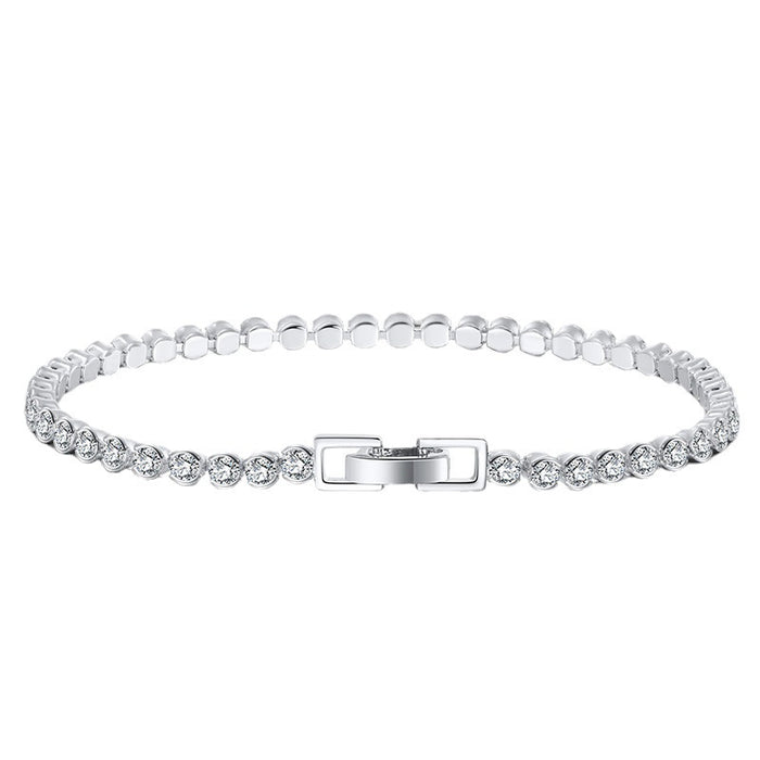 Jewelry WholesaleWholesale S925 Sterling Silver Bracelet inlaid tennis chain JDC-BT-ShangD006 Bracelet 尚达 %variant_option1% %variant_option2% %variant_option3%  Factory Price JoyasDeChina Joyas De China