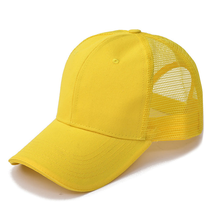 Wholesale Summer Solid Color Hat Cotton Six Piece Mesh Cap MOQ≥2 JDC-FH-TMa005