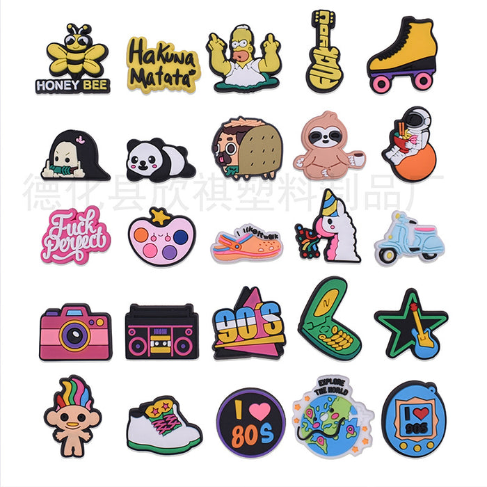 Wholesale Croc Charms Random 100pcs Cartoon Cute PVC DIY Accessories (M) JDC-CCS-XinQ016