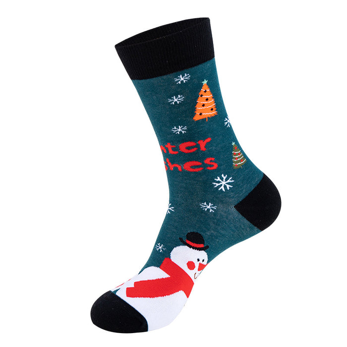 Wholesale socks christmas snowman cartoon tube socks autumn winter MOQ≥3 JDC-SK-JTeng001