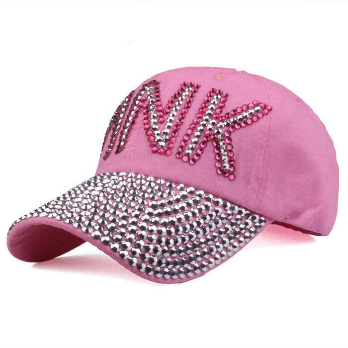 Wholesale Diamond Baseball Cap PINK Letter Peaked Cap MOQ≥2 JDC-FH-TMa004