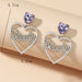 Jewelry WholesaleWholesale irregular rhinestones love alloy stud earrings JDC-ES-Kangh005 Earrings 康欢 %variant_option1% %variant_option2% %variant_option3%  Factory Price JoyasDeChina Joyas De China