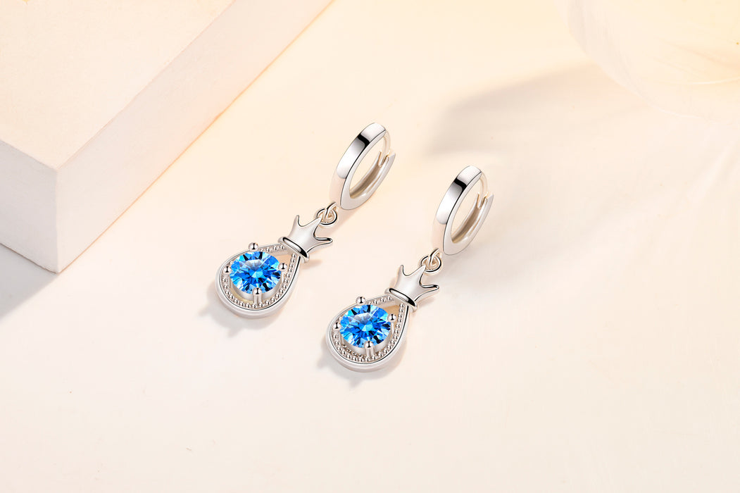 Wholesale Earrings Copper Zircon Water Drop Lucky Earrings JDC-ES-WeiH023