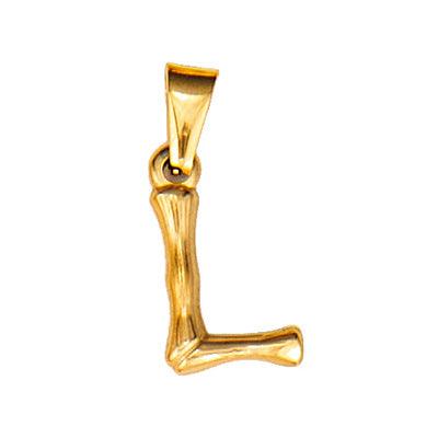 Wholesale Bamboo Three-dimensional Titanium Steel Plated 18K Gold Pendant MOQ≥2 JDC-PT-QianJ001