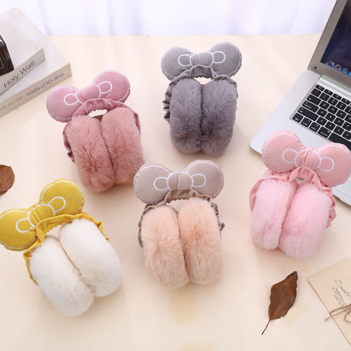 Wholesale Earmuff Plush Foldable Cute Warm Winter Bow MOQ≥3 JDC-EF-ChuD003