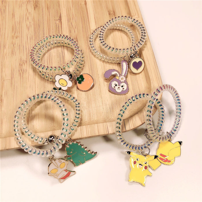 Jewelry WholesaleWholesale magnet hair ring telephone wire rope cartoon rubber band bracelet (F) JDC-BT-WeiY012 Bracelet 薇雅 %variant_option1% %variant_option2% %variant_option3%  Factory Price JoyasDeChina Joyas De China