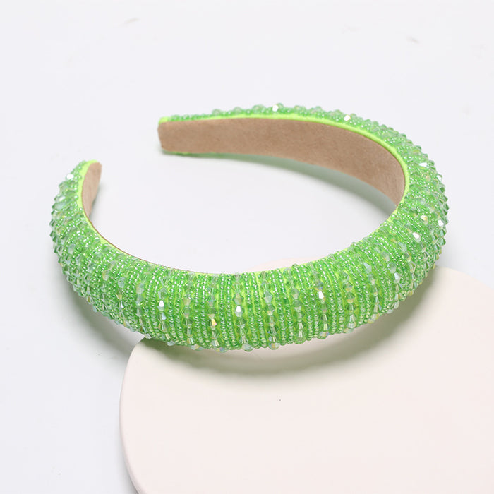 Wholesale pure hand string crystal wide-brimmed headband sponge JDC-HD-AIH002