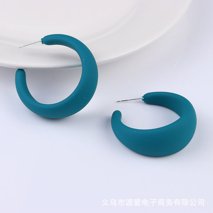 Wholesale Geometric Candy Color Exaggerated Drop Earrings Acrylic Earrings MOQ≥2 JDC-ES-DUAI001