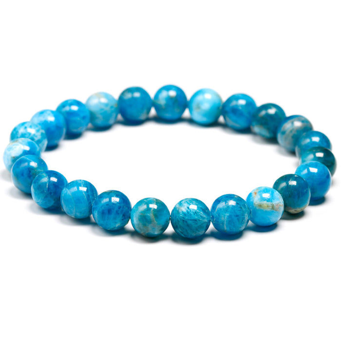 Wholesale Natural Apatite Beaded Bracelet Round Beads Loose Beads Finished Bracelet JDC-BT-liehuo001