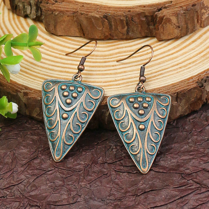 Wholesale Earring Alloy Flower Leaf Texture Vintage MOQ≥2 JDC-ES-HH039