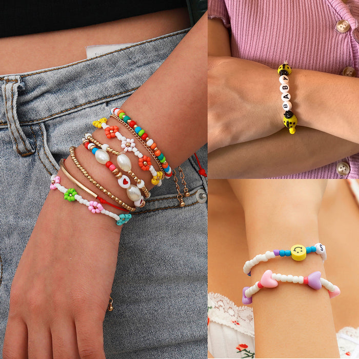 Jewelry WholesaleWholesale Color Beaded Bracelet Set Contrast Color Beads JDC-BT-XueR018 Bracelet 雪柔 %variant_option1% %variant_option2% %variant_option3%  Factory Price JoyasDeChina Joyas De China