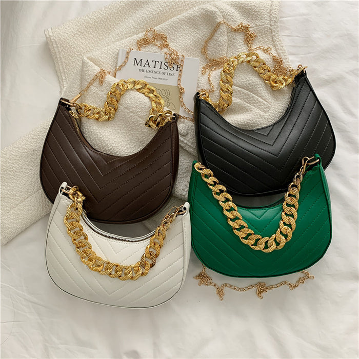 Wholesale Shoulder Bag PU Leather Chain Retro Rhombus MOQ3 JDC-SD-Chenz006