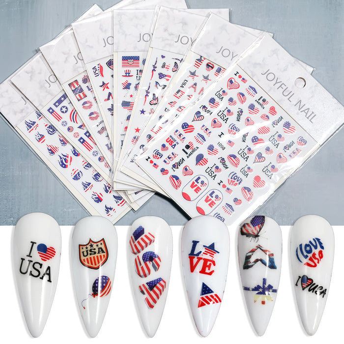 Wholesale 4th of July Independence Day Nail Stickers JDC-ST-XDa001