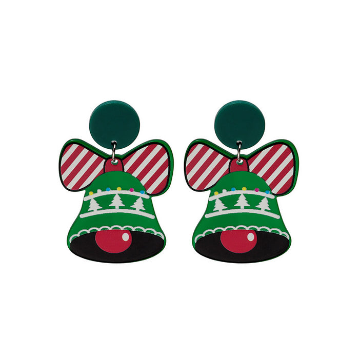 Wholesale Earrings Acrylic Christmas Cute Bells Snowman JDC-ES-MDD070