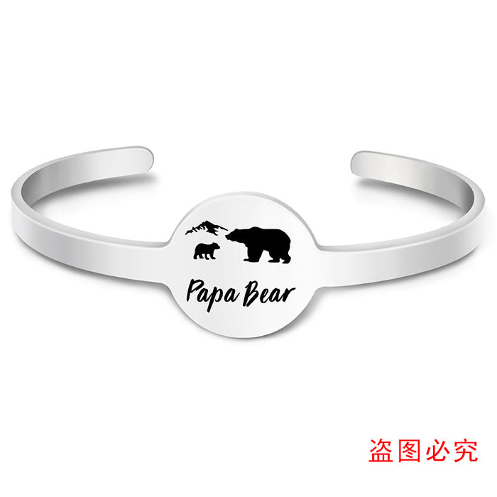 Jewelry WholesaleWholesale stainless steel father's day bear titanium steel bracelet JDC-BT-ganggu007 Bracelet 钢古 %variant_option1% %variant_option2% %variant_option3%  Factory Price JoyasDeChina Joyas De China