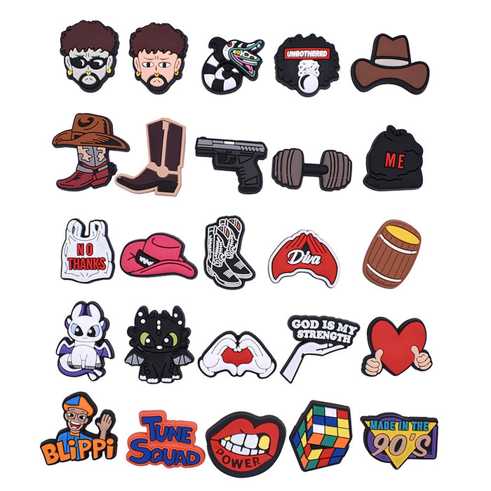 Wholesale Croc Charms Random 100pcs Cartoon Cute PVC DIY Accessories JDC-CCS-SWen004