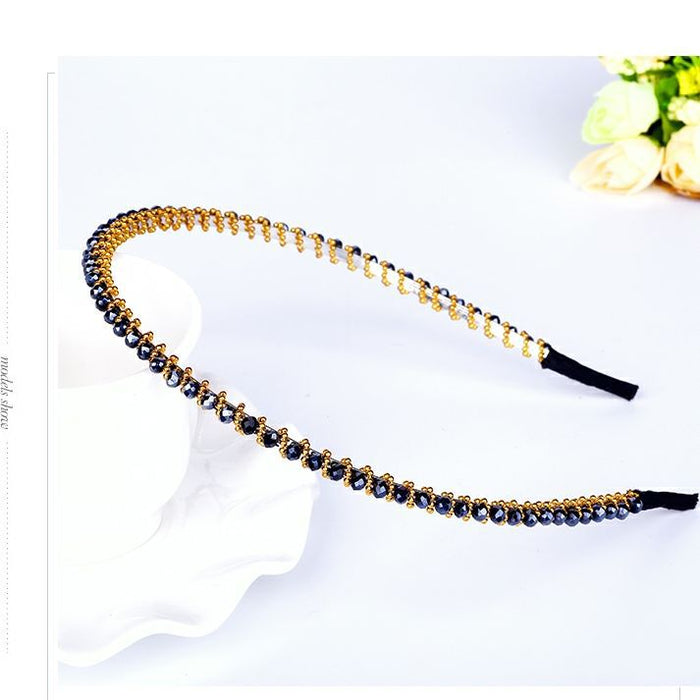 Wholesale Hand Winding Crystal Headband Wearing Bead Rhinestones JDC-HD-JunK002