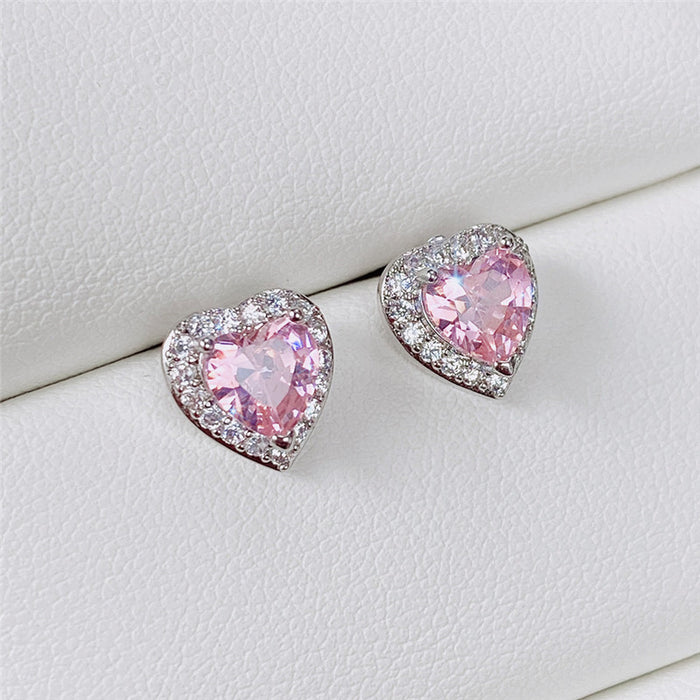 Jewelry WholesaleWholesale heart-encrusted zircon stud earrings JDC-ES-Caos015 Earrings 曹适 %variant_option1% %variant_option2% %variant_option3%  Factory Price JoyasDeChina Joyas De China