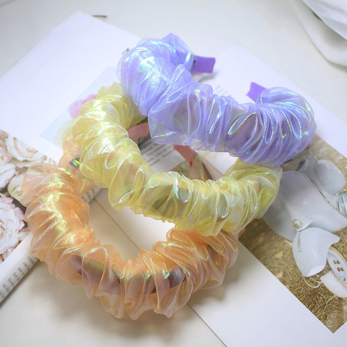 Wholesale vintage organza pleated large intestine headband for women JDC-HD-Lizhen005