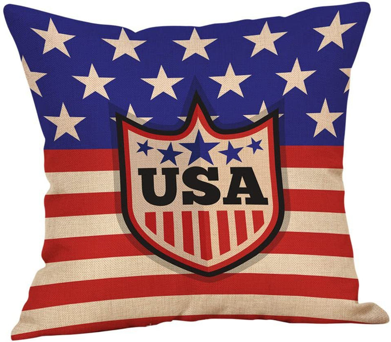 Wholesale 4th of July Independence Day Linen Pillowcase MOQ≥2 JDC-PW-OuH001