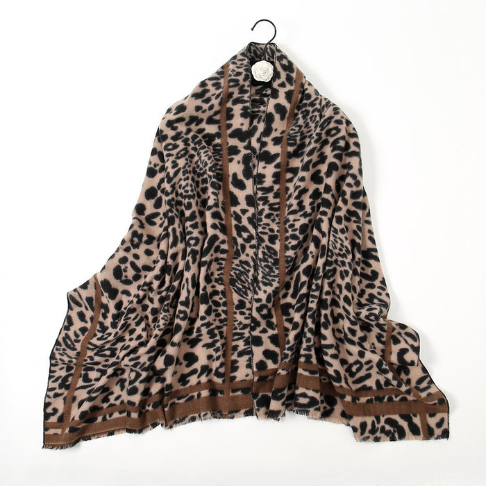 Wholesale Faux Cashmere Leopard Scarf Shawl JDC-SF-WenJ001