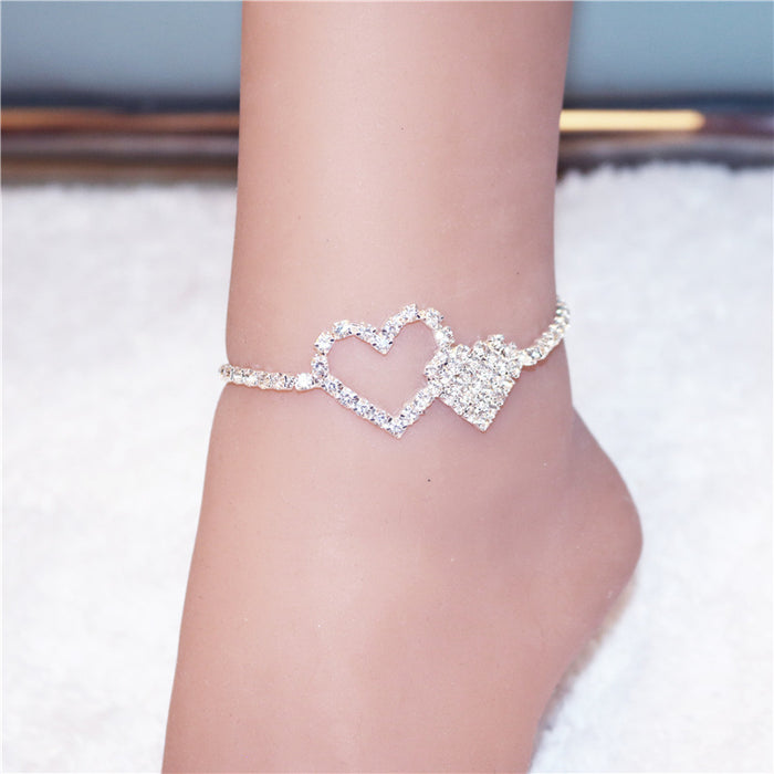 Wholesale Crystal Heart Rhinestone Anklet JDC-AS-JiaZ006