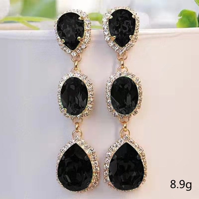 Wholesale Multicolor Stone Set Zircon Earrings JDC-ES-Chenrui014