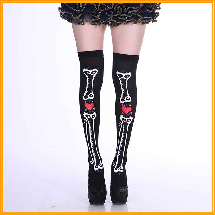 Wholesale Socks Cloth Halloween Skeleton Black Zombie Skull MOQ≥3 JDC-SK-hengz002