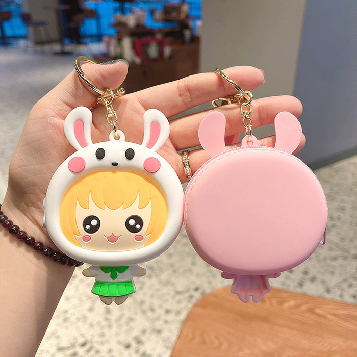 Wholesale Cartoon Silicone Coin Purse Keychain JDC-KC-JCai013