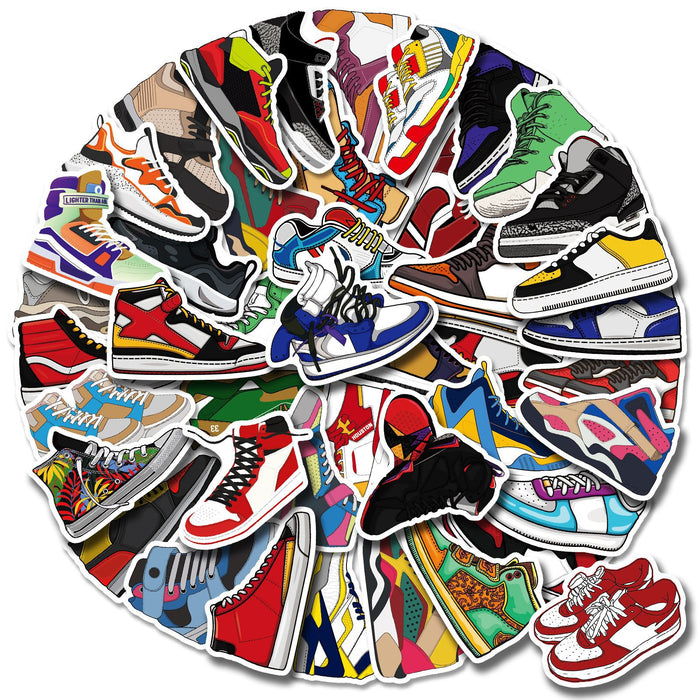 Wholesale Sticker PVC Waterproof Cartoon Sneakers Graffiti 50 Sheets (F) JDC-ST-XinP001