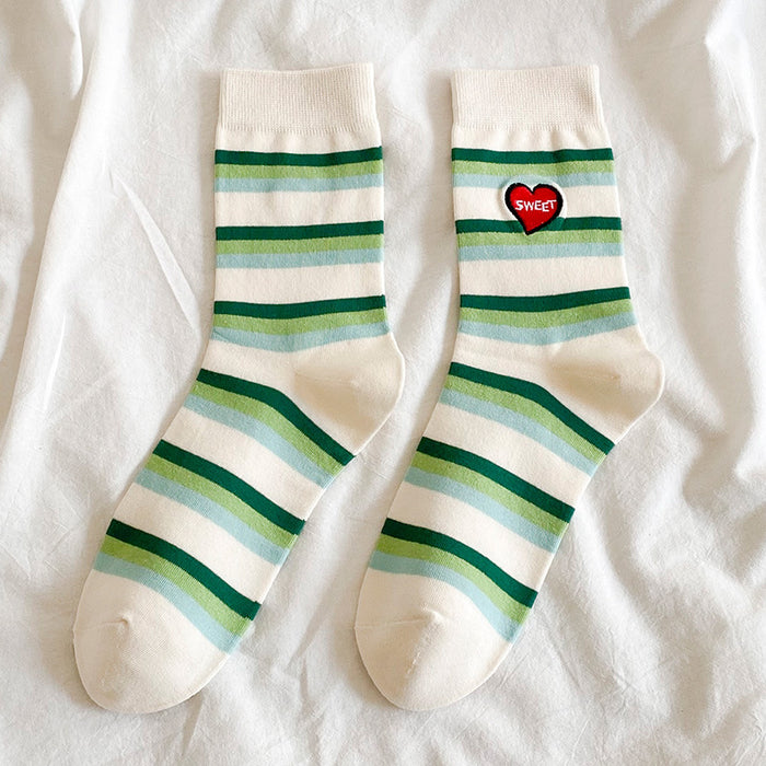 Wholesale green plaid socks women's spring and summer checkerboard socks JDC-SK-CGC004