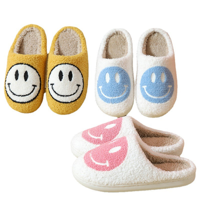 Wholesale Autumn Smiley Thick Bottom Cartoon Cotton Slippers MOQ≥2 JDC-SP-MMD001