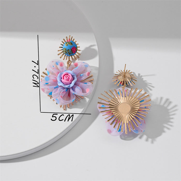 Wholesale Earrings Alloy Acrylic Creative Flowers JDC-ES-GuTe003