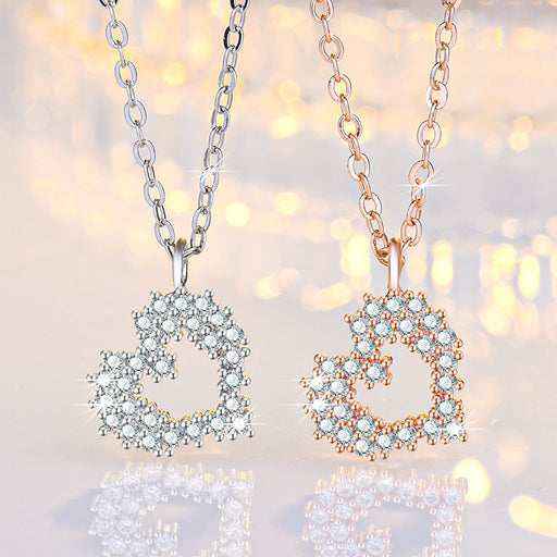 Jewelry WholesaleWholesale Inlaid Zircon Simple Love Shape Necklace JDC-NE-XunO002 necklaces 循欧 %variant_option1% %variant_option2% %variant_option3%  Factory Price JoyasDeChina Joyas De China