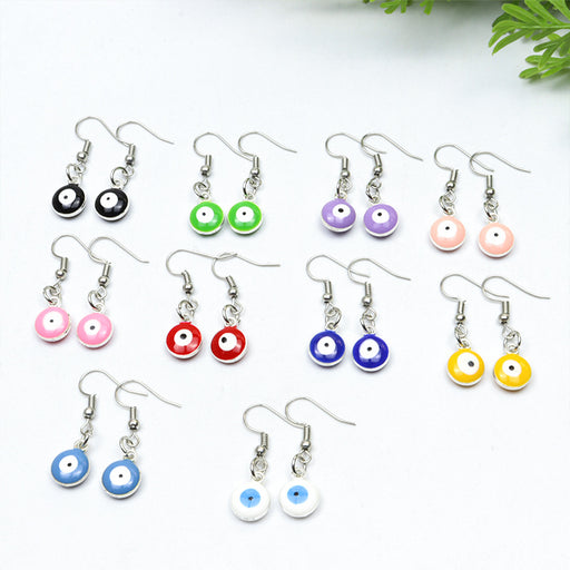 Jewelry WholesaleWholesale Blue Devil Eyes Earrings Double Sided Pendant Ear Hooks JDC-ES-Songx030 Earrings 淞香 %variant_option1% %variant_option2% %variant_option3%  Factory Price JoyasDeChina Joyas De China