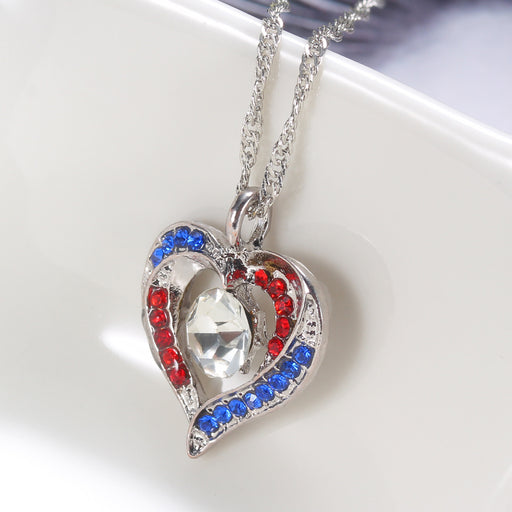 Jewelry WholesaleWholesale Braveheart Colored Diamond Heart Alloy Zircon Necklace MOQ≥2 JDC-NE-MiMeng029 Necklaces 米萌 %variant_option1% %variant_option2% %variant_option3%  Factory Price JoyasDeChina Joyas De China