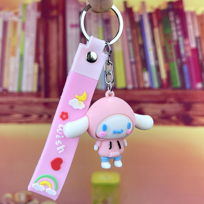 Wholesale keychain pvc cartoon soft glue big ear dog cute doll MOQ≥2 JDC-KC-MQu005