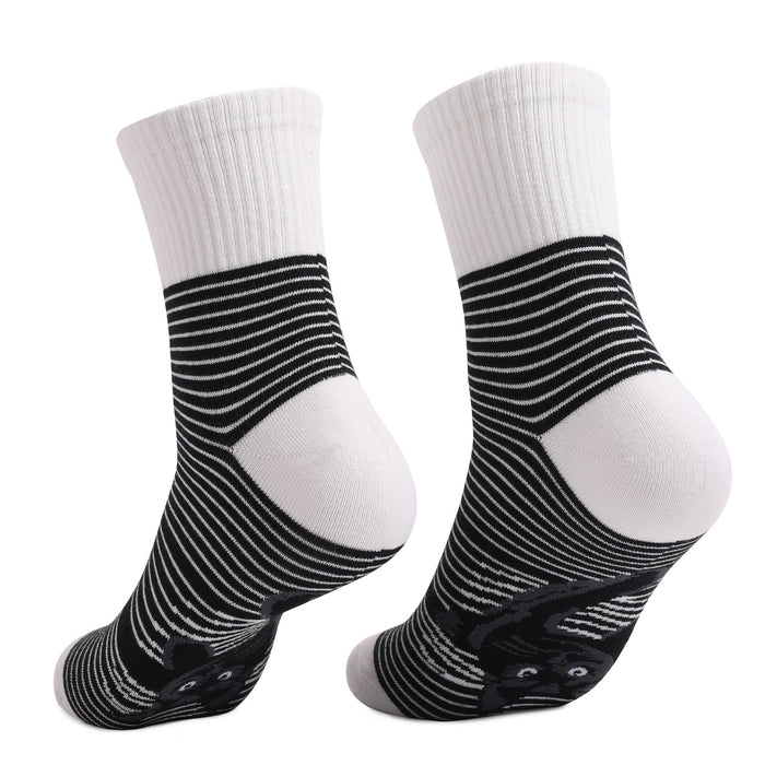 Wholesale Socks Cotton Black and White Striped Cat JDC-SK-DFF003