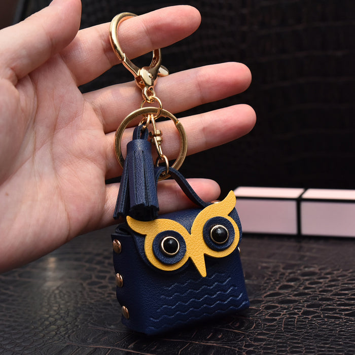 Wholesale Leather Owl Coin Purse Keychain JDC-KC-Chongr007