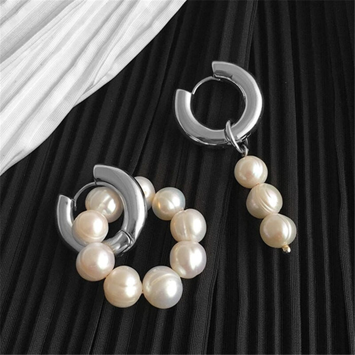 Jewelry WholesaleWholesale freshwater pearl copper earrings JDC-ES-XuanY008 Earrings 宣妍 %variant_option1% %variant_option2% %variant_option3%  Factory Price JoyasDeChina Joyas De China