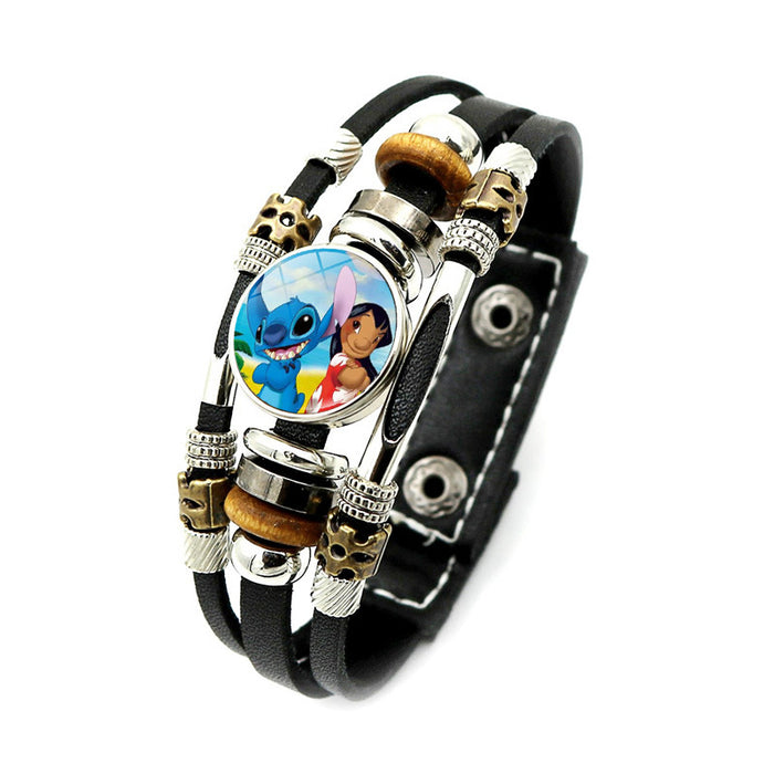 Jewelry WholesaleWholesale Cartoon Alloy Glass Leather Cord Bracelet (M) JDC-BT-XuS005 Bracelet 溆水 %variant_option1% %variant_option2% %variant_option3%  Factory Price JoyasDeChina Joyas De China