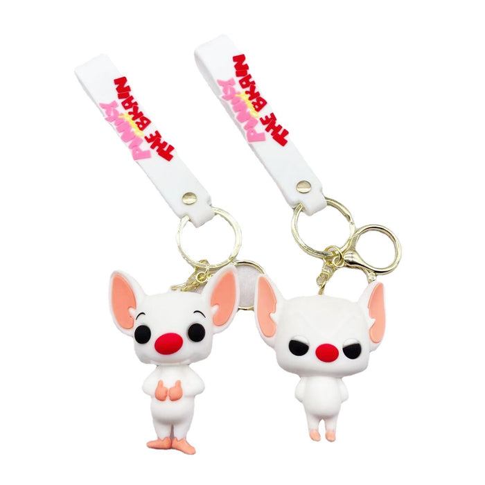 Wholesale Keychains PVC Hardware Cute Cartoon White Rat (M) MOQ≥2 JDC-KC-LiangQ007